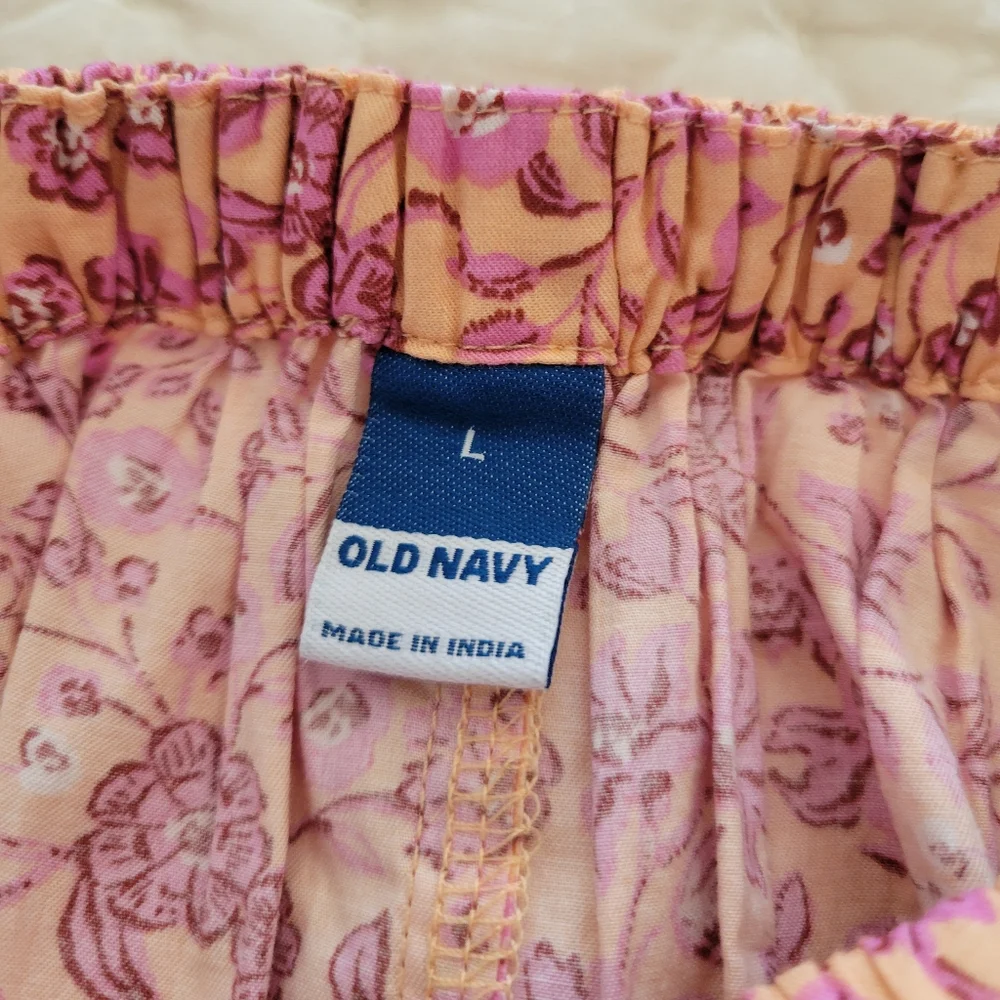 NWT Large Old Navy Pink/Orange Floral Dress - Picture 3 of 6
